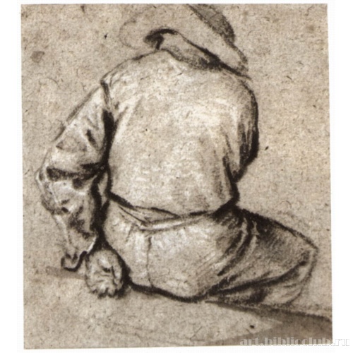 Сидящий мужчина, фигура со спины