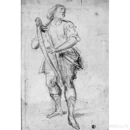 Этюд для фигуры играющего на арфе Давида