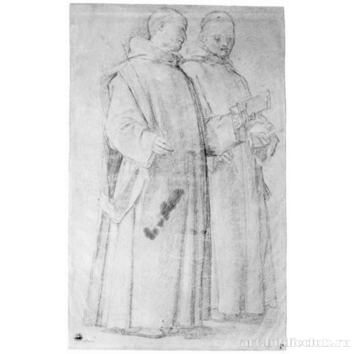Два стоящих монаха-картезианца