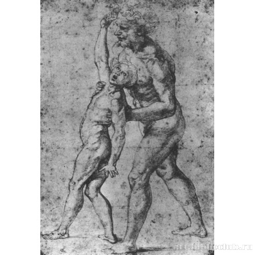 Этюд обнаженного натурщика для фигуры отца одержимого мальчика