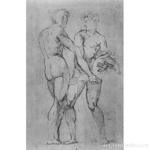 Два пастуха, этюды обнаженных фигур