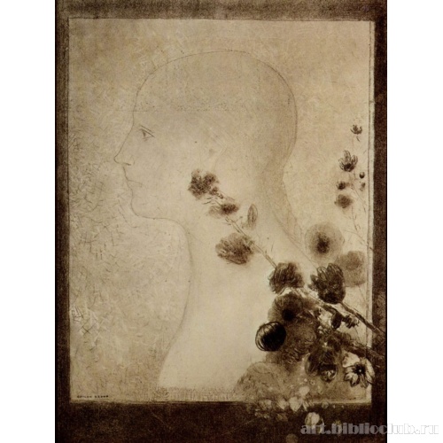 Женский профиль с цветами