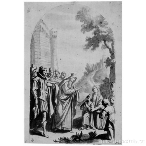 Святая Елизавета Португальская благославляет ребенка