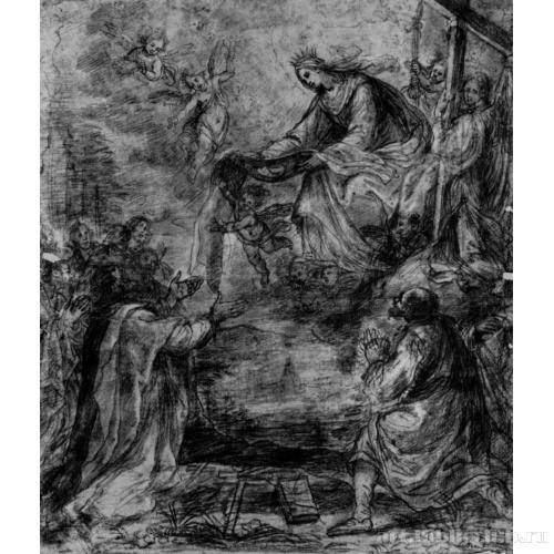 Мадонна награждает семерых основателей ордена черной одеждой