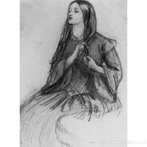 Элизабет Сиддал, заплетающая косы