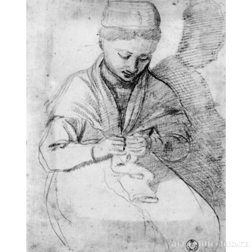 Молодая женщина с вязанием