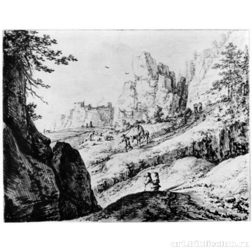 Горный пейзаж с фигурами