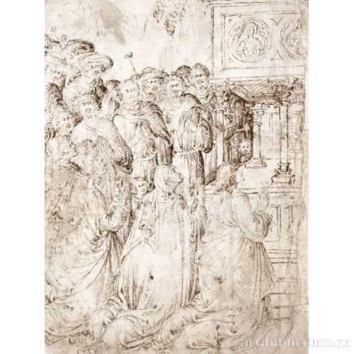 Паломники перед ракой с реликвиями