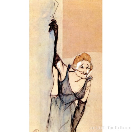 Иветт Гильбер перед занавесом