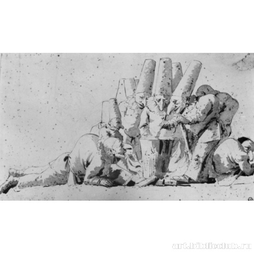 Полишинели, занятые готовкой