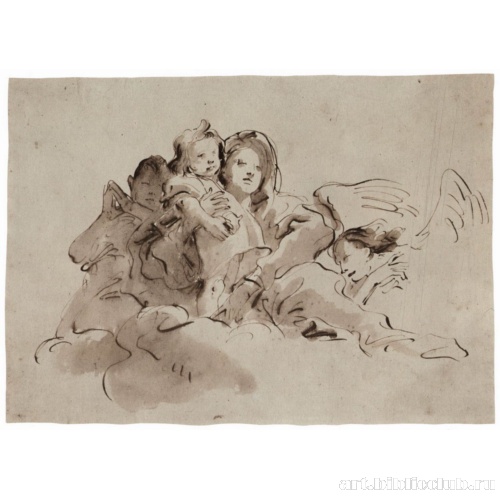 Мадонна с младенцем в облаках