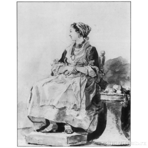 Неаполитанка, сидящая на открытом воздухе