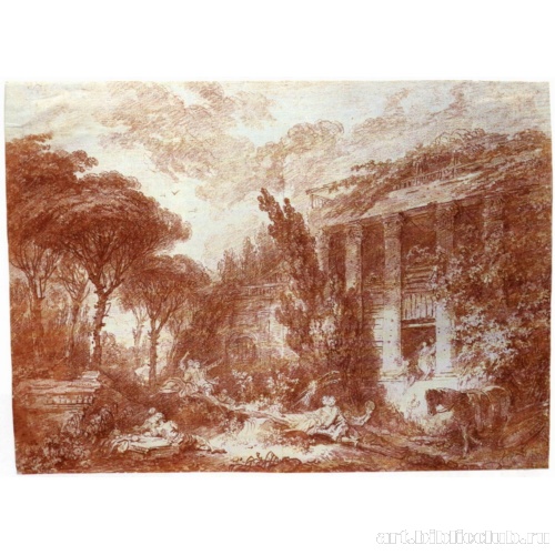 Парковый пейзаж с качелями