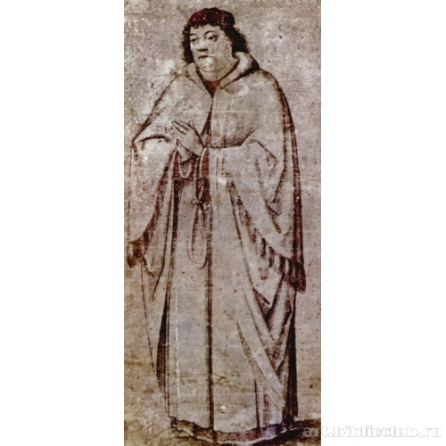 Стоящий священник с молитвенно сложенными руками