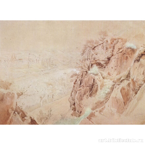 Вид на обитель Нойбург от Чертовой кафедры близ Гейдельберга