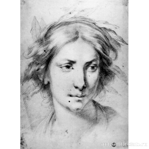 Голова девушки в лавровом венке