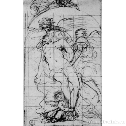 Эскиз стенной росписи: Пьета с ангелами