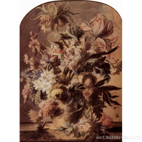 Натюрморт с букетом цветов в вазе