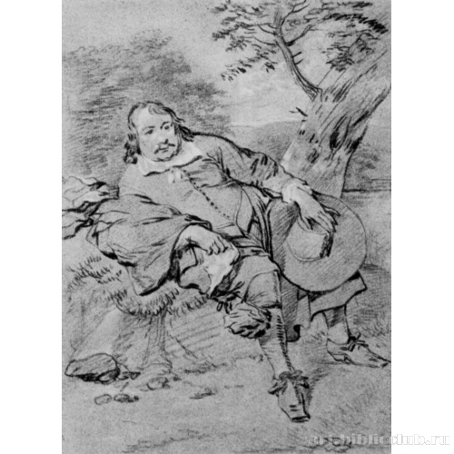 Сидящий мужчина в пейзаже