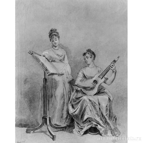 Две дамы за музицированием