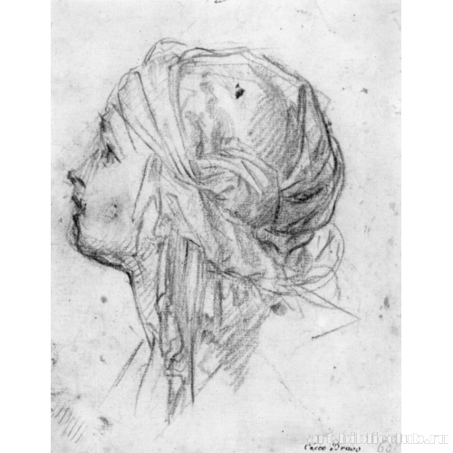 Голова смотрящей вверх девушки