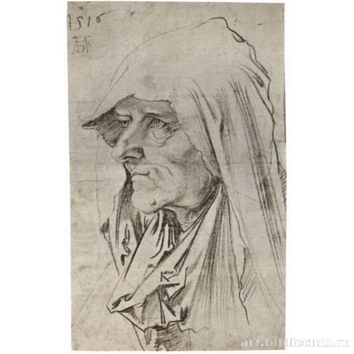 Портрет старой женщины с платком на голове