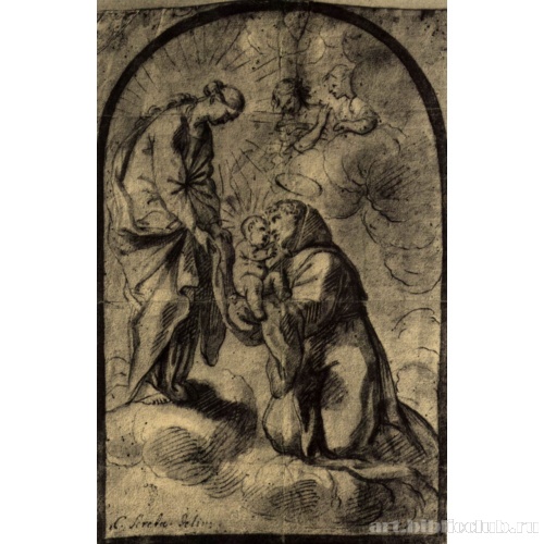 Святой Антоний Падуанский с младенцем Христом и Марией