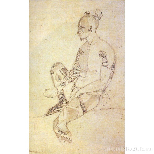 Татуированный воин с Маркизских островов