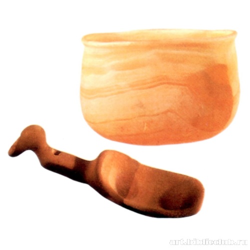 Чашка и совок с головой птицы на ручке