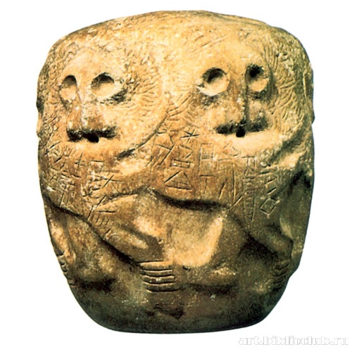 Каменный шар Месилима из Киша, украшенный стилизованным изображением львов, происходящий из Телло