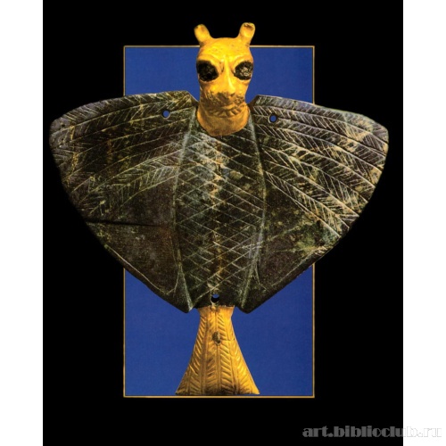 Подвеска в виде орла с лазуритовыми крыльями и золотой головой льва