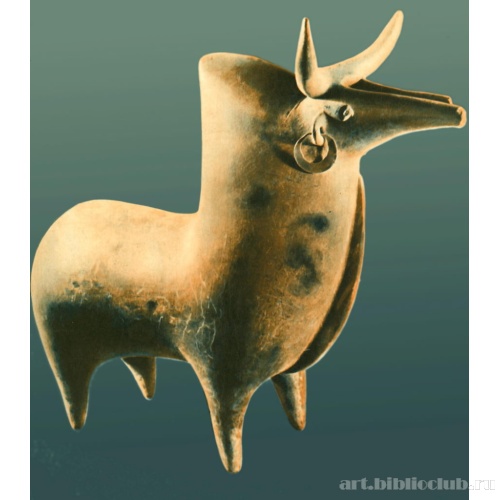 Сосуд в фоме горбатого быка с золотой серьгой