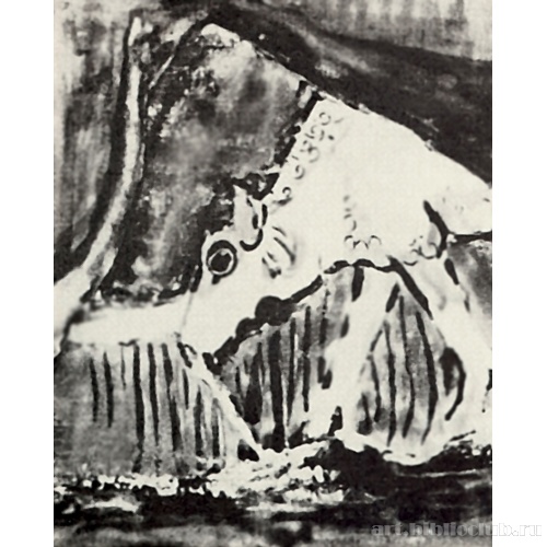 Корова, щиплющая траву. Фрагмент росписи цитадели из Эребуни