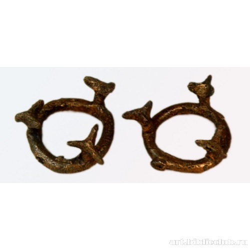 Кольца с тремя зооморфными изображениями на каждом из кургана Харина