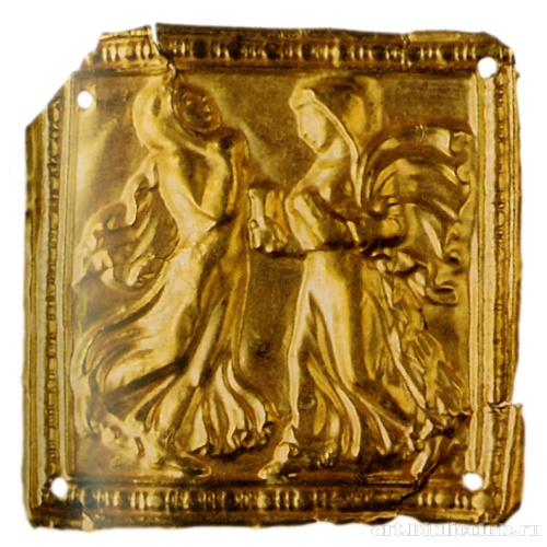 Бляшка нашивная прямоугольная с изображением танцовщиц