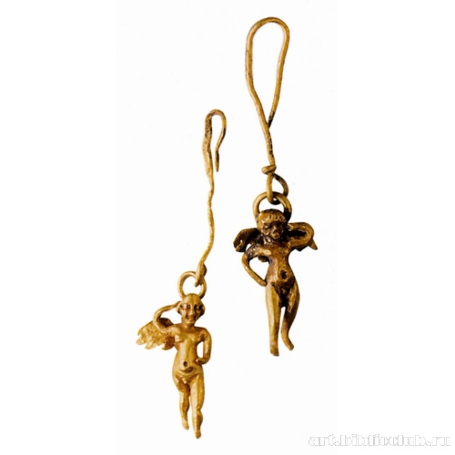 Серьги с подвесками - фигурками эротов