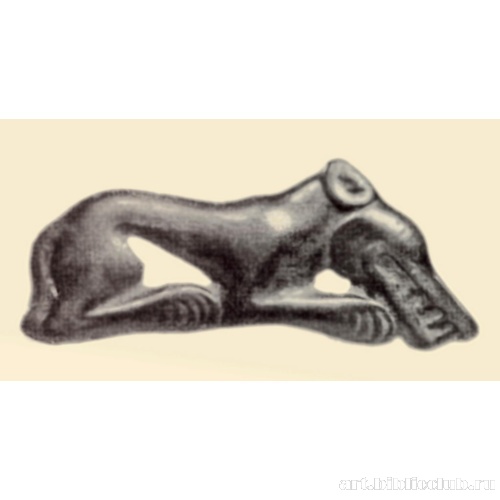 Лежащий волк. Бронзовая бляха