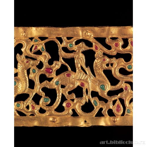 Демон «сян» на крылатом тигре. Диадема. Фрагмент