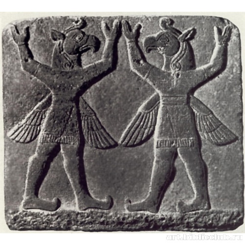 Рельеф на ортастате с изображением двух гениев из Каркемиша