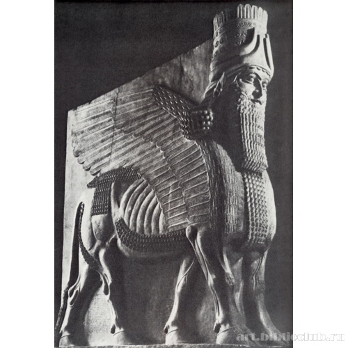 Крылатый бык из дворца Саргона II в Дур-Шаррукине