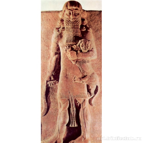 Гильгамеш со львом из дворца Саргона II в Дур-Шаррукине