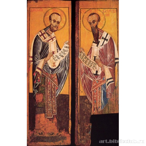 Царские врата с изображениями Иоанна Златоуста и Василия Великого