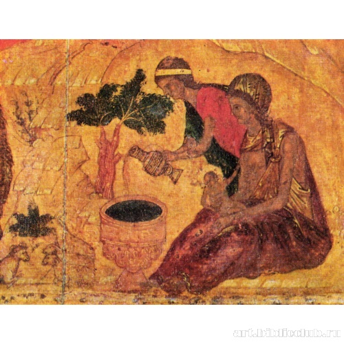 Рождество Христово. Фрагмент. Служанки с новорожденным Христом