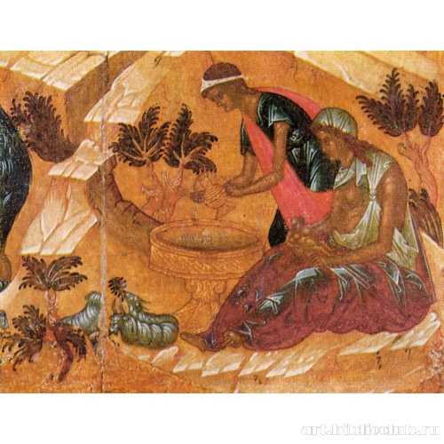 Рождество Христово. Деталь. Служанки с новорожденным Христом