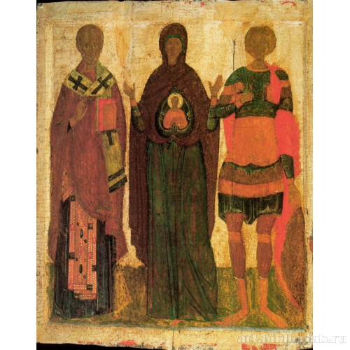 Икона Божией Матери Великая Панагия, Святитель Николай и Георгий