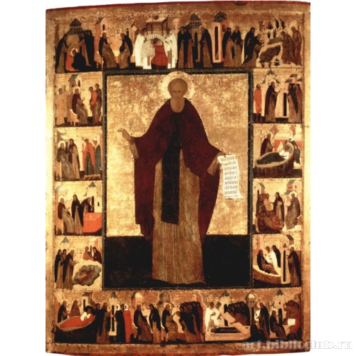 Преподобный Кирилл Белозерский со сценами жития