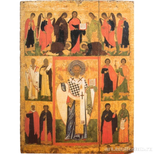 Святитель Николай (Никола Зарайский) с деисусом и избранными святыми