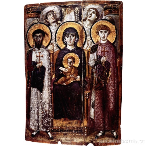 Богоматерь с ангелами и святыми Феодором и Георгием