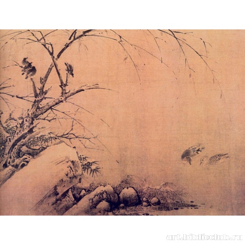 Птицы, снег и бамбук