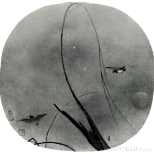 Птицы над ивой осенью